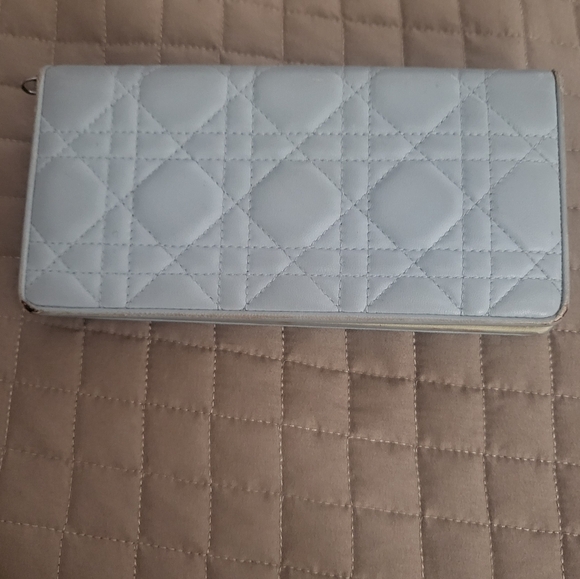 Lady DIOR Cloud Blue Cannage leather wallet - Picture 1 of 8